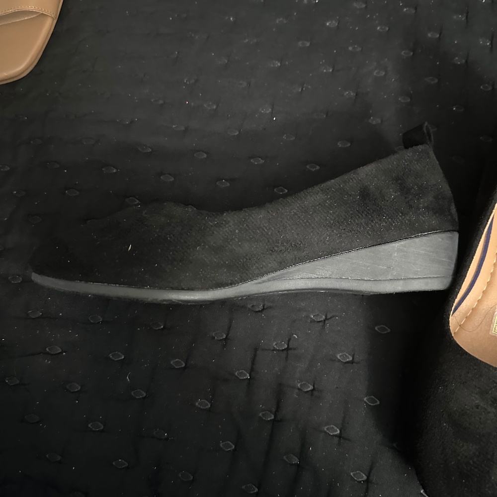 black suede flats